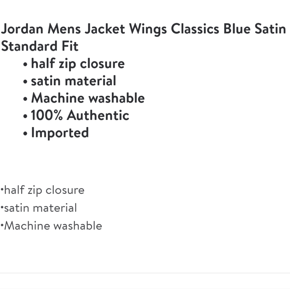 NWT Men's Jordan Wings Classic Blue Satin Standard Fit Jacket - Picture 7 of 8